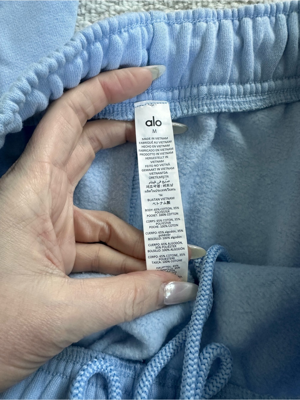 NEW - Alo Accolade Straight leg sweatpants, Light Blue, Medium - Picture 7 of 10